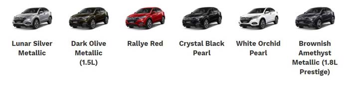 pilihan warna hrv Mobil Honda Jember​